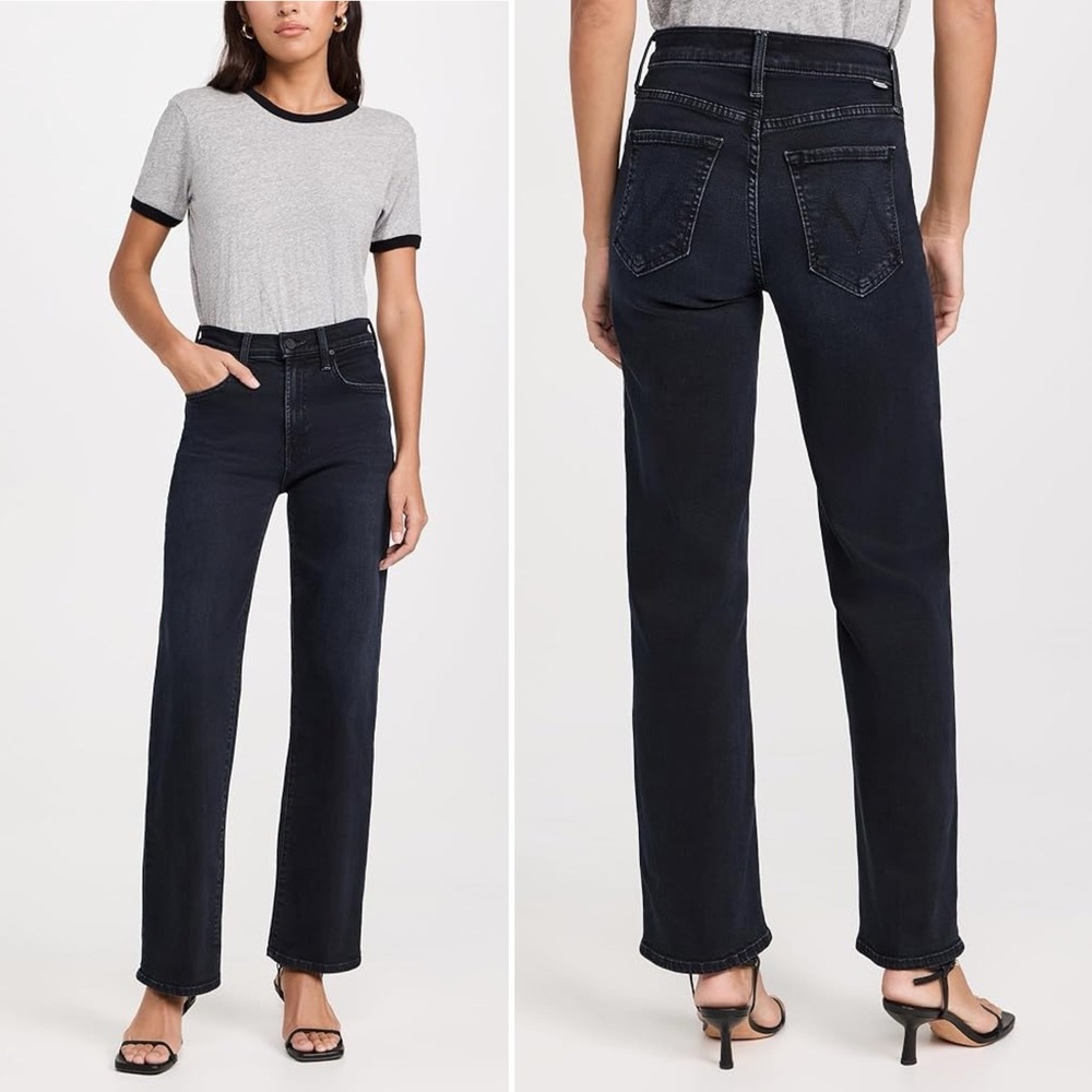 Mother Denim Rambler Wide Leg Mid Rise Dark Wash Jeans Size 26 Night in Venice - Picture 2 of 14
